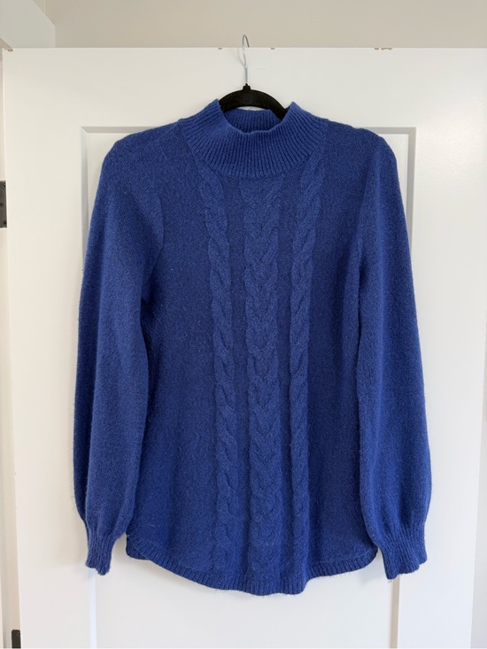Reitmans Sweaters - Reitmans Royal Blue Cable Mock Neck Sweater